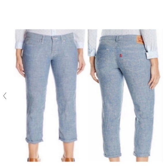 Levi’s linen boyfriend pants cropped